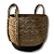Cesto PARACANAS NATURAL PRETO - Fibra Natural 30x34x34cm - Imagem 1