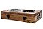 Comedouro Com Patinhas De Madeira E Potes Inox Para Cachorro Marrom (LP9512-04) - Imagem 1