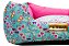 Cama Quadrada para Cachorro ou Gato Luppet Luxo Rosa Borboleta Tamanho:GG - Imagem 1