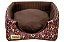 Cama Iglu e Toca Para Cachorro Luppet Luxo Marrom Floral Tamanho:G - Imagem 2