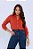 CAMISA FEMININA GOLA V EM VISCOLINHO TERRACOTA - Imagem 1