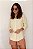 CAMISA FEMININA GOLA V EM VISCOLINHO OFF WHITE - Imagem 1