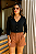 CAMISA FEMININA GOLA V EM VISCOLINHO PRETO - Imagem 1