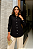CAMISA FEMININA OVERSIZED GOLA TRADICIONAL EM VISCOLINHO PRETO - Imagem 1