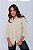 CAMISA FEMININA OVERSIZED GOLA TRADICIONAL EM VISCOLINHO OFF WHITE - Imagem 1