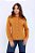 CAMISA FEMININA OVERSIZED GOLA TRADICIONAL EM VISCOLINHO MOSTARDA - Imagem 1
