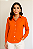 CAMISA FEMININA OVERSIZED GOLA TRADICIONAL EM VISCOLINHO LARANJA - Imagem 1