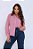CAMISA FEMININA OVERSIZED GOLA TRADICIONAL EM VISCOLINHO LISTRADA PINK - Imagem 1