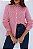 CAMISA FEMININA OVERSIZED GOLA TRADICIONAL EM VISCOLINHO LISTRADA PINK - Imagem 2