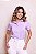 CAMISA SOCIAL FEMININA MANGA CURTA LISTRADA LAVANDA - Imagem 1