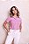 CAMISA SOCIAL FEMININA MANGA CURTA LISTRADA FUCSIA - Imagem 2