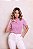 CAMISA SOCIAL FEMININA MANGA CURTA LISTRADA FUCSIA - Imagem 1