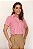 CAMISA SOCIAL FEMININA MANGA CURTA LISTRADA PINK - Imagem 3
