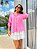 CAMISA FEMININA OVERSIZED GOLA TRADICIONAL EM VISCOLINHO ROSA PRIMAVERA - Imagem 1