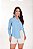 Camisa Feminina Gola V em Viscolinho cor Baby Blue - Imagem 1