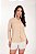 Camisa Feminina Gola V em Viscolinho cor Areia - Imagem 6