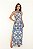 Vestido longo Fenda Lurex estampa Lisboa - Imagem 1