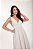Vestido longo Solare Lurex Prata cor Branco - Imagem 3