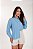 Camisa Feminina Oversized Gola Tradicional em Viscolinho cor Baby Blue - Imagem 1