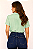 Camisa Social Feminina Manga Curta Verde Menta - Imagem 2