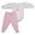 Conj. Body Manga Longa Prematuro Poá Rosa  #SEMANADOBODY - Imagem 1
