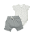 Conj. Body Manga Curta - Poá Cinza - Imagem 1