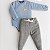 Conj. Body Manga Longa - Urso Azul Jeans - Imagem 1