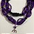 Braja de 7 fios preto e roxo com rosas - Imagem 3