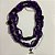 Braja de 7 fios preto e roxo com rosas - Imagem 1