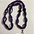 Braja de 7 fios preto e roxo com rosas - Imagem 2