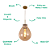 Pendente 22×30cm E27 Metal Bronze Vidro Conhaque - DCD04006D - Imagem 3