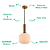 Pendente 20×19cm E27 Metal Bronze Vidro - DCD04040D - Imagem 3