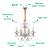 Pendente Elysee 72x78cm 8xE14 Vela Dourado BK5308 - Imagem 3
