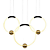 Pendente Led Mondo 8x74x46cm  41W 2880Lm 3000K Preto Dourado KA003 - Imagem 1