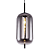 Pendente Três E27 22x59,5Cm Preto Vidro Fume IP20 HC014 - Imagem 1