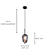 Pendente Três E27 27x59,5Cm Preto Vidro Fume IP20 HC015 - Imagem 4