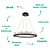 Pendente Led Roca 36W 3000K 2160Lm Preto Transparente BC003B - Imagem 3