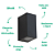 Arandela Dots Square 7,2cmx9,5cmx15cm 2xGU10 Mr16 Max 50W Preto Ip65 DL162B2 - Imagem 3