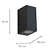 Arandela Dots Square 7,2cmx9,5cmx15cm 2xGU10 Mr16 Max 50W Preto Ip65 DL162B2 - Imagem 4