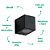 Arandela Dots Square 7,2cmx9,5cmx8cm 1xGU10 Mr16 Max 50W Preto Ip65 DL162B - Imagem 3