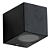 Arandela Dots Square 7,2cmx9,5cmx8cm 1xGU10 Mr16 Max 50W Preto Ip65 DL162B - Imagem 1