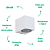 Arandela Dots Square 7,2cmx9,5cmx8cm 1xGU10 Mr16 Max 50W Branco Ip65 DL162W - Imagem 3