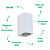 Arandela Dots Square 7,2cmx9,5cmx15cm 2xGU10 Mr16 Max 50W Branco Ip65 DL162W2 - Imagem 3