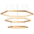 Pendente Led Hex 3000K 5550Lm 100cmx3,5cm Dourado Transparente GD017 - Imagem 1