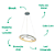 Pendente Led Loop 48W 3000K 1500Lm 62cmx2,2cm Cromado Branco HM009CR - Imagem 3