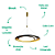 Pendente Led Loop 76W 3000K 2280Lm 82cmx2,2cm Preto Dourado HM010BG - Imagem 3