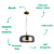 Pendente Led Tempo 10W 3000K 300Lm 33cmx15cm Dourado Fume HM012GS - Imagem 3