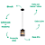 Pendente Tule 15cmx22cm 1xE14 Bolinha Max 4W Preto Fume HM013B - Imagem 3