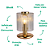 Abajur Tule 15cmx24cm 1xE14 Bolinha Max 4W Dourado Transparente HM014G - Imagem 4