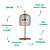 Abajur Led Mia 10W 3000K 300Lm 26cmx56cm Dourado Transparente HM016GC - Imagem 3